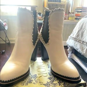 Sam Edelman white low cowboy boots